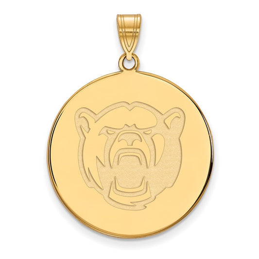 14K Yellow Gold Logoart Baylor University Extra Large Disc Pendant
