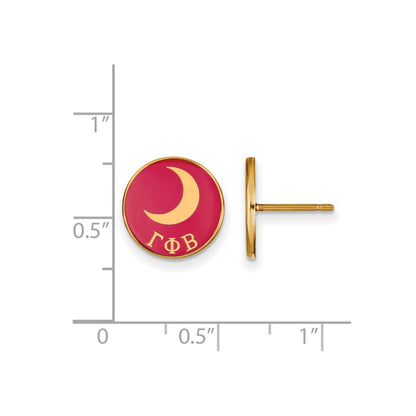 Gold Plated Sterling Silver Logoart Gamma Phi Beta Sorority Symbol Color Enamel Post Earrings