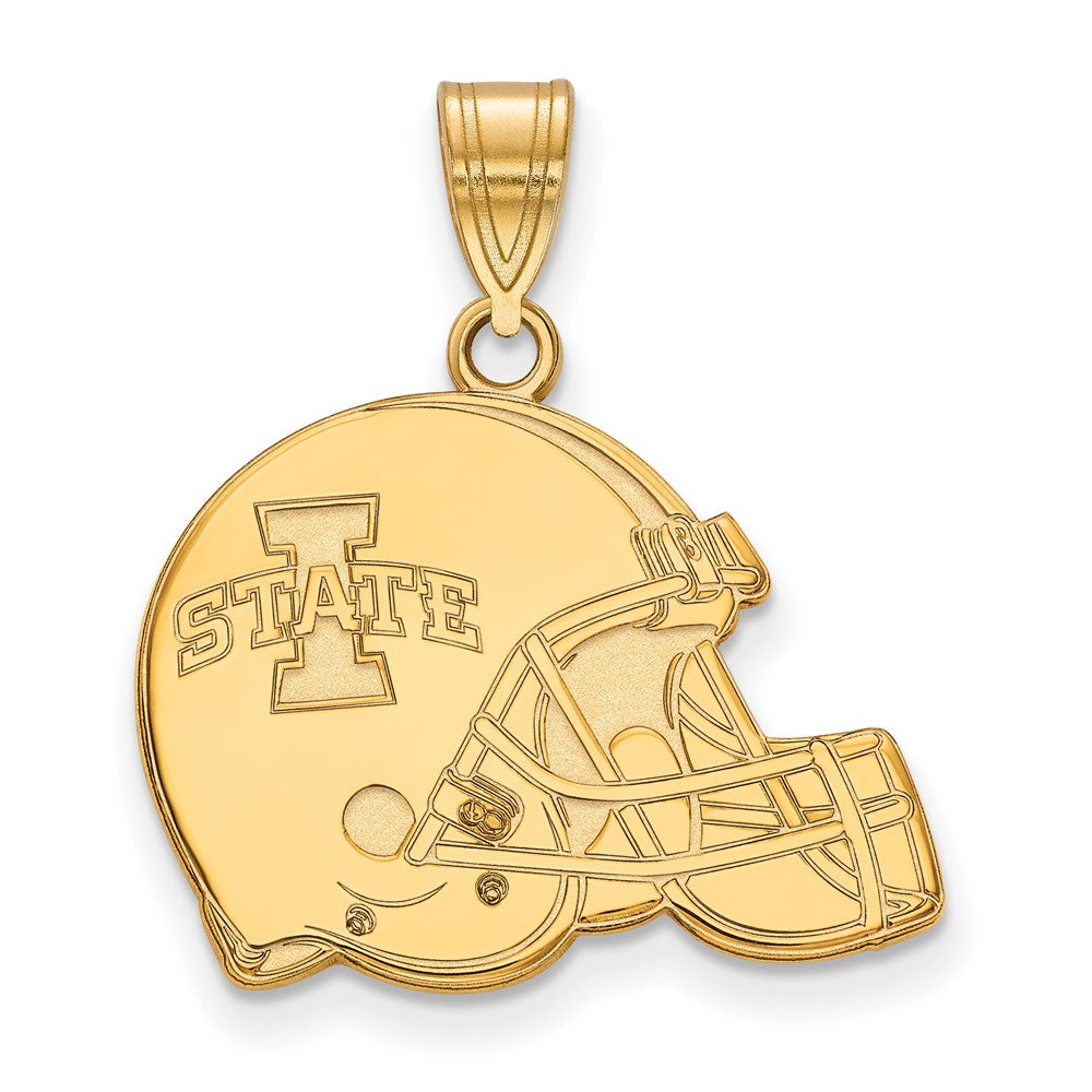 14K Yellow Gold Logoart Iowa State University Football Helmet Pendant