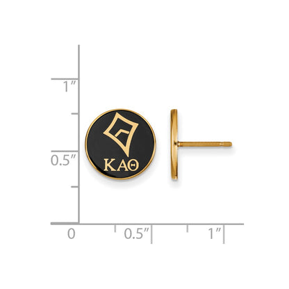 Gold Plated Sterling Silver Logoart Kappa Alpha Theta Sorority Symbol Color Enamel Post Earrings