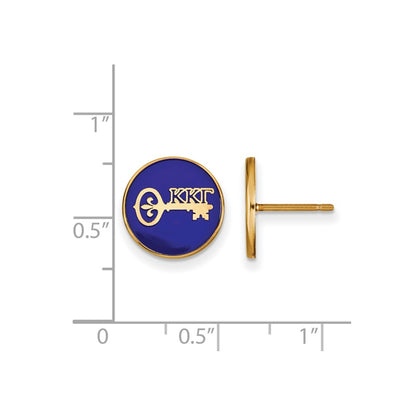 Gold Plated Sterling Silver Logoart Kappa Gamma Sorority Symbol Color Enamel Post Earrings