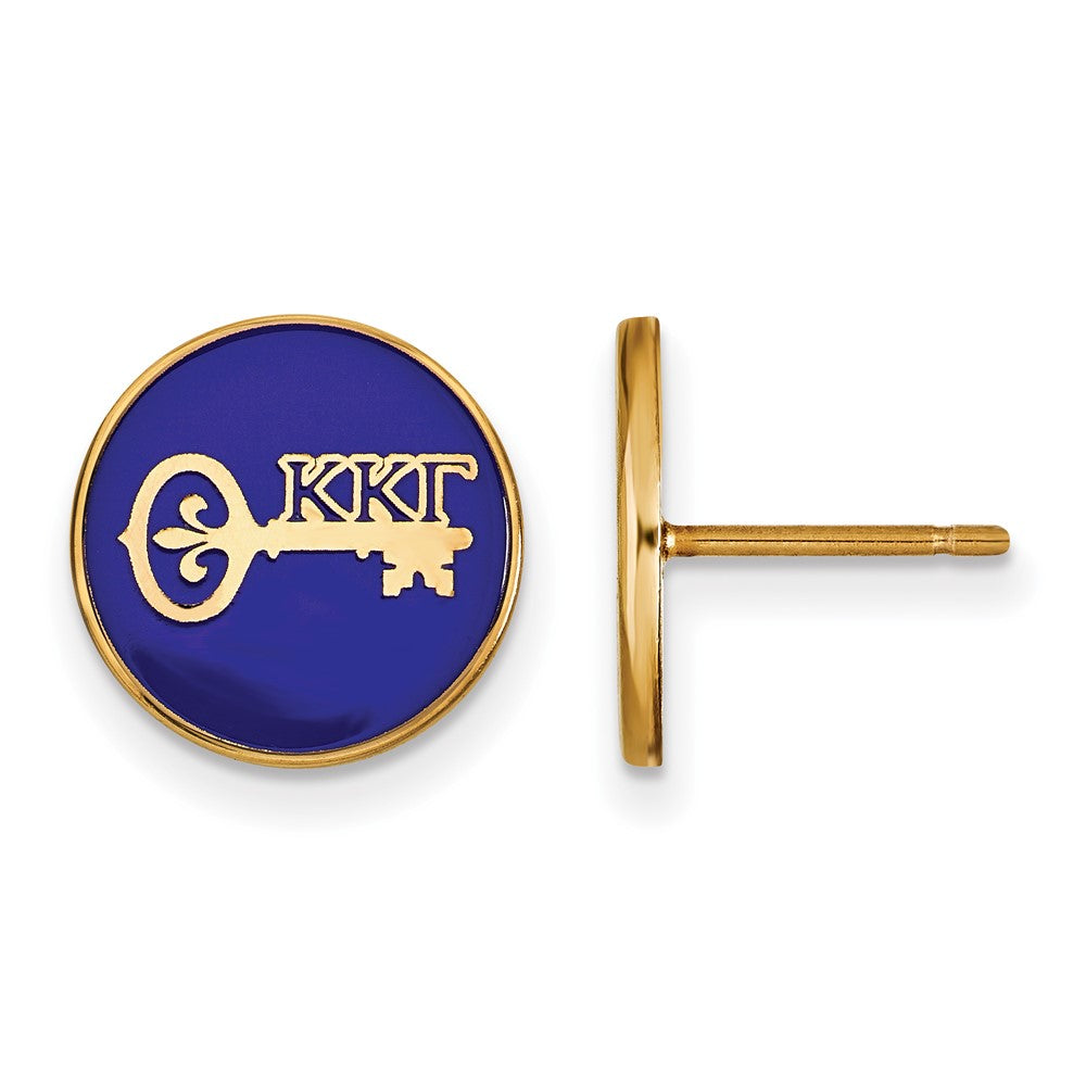 Gold Plated Sterling Silver Logoart Kappa Gamma Sorority Symbol Color Enamel Post Earrings