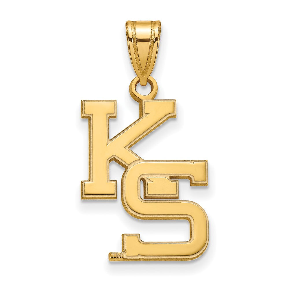 10K Yellow Gold Logoart Kansas State University K S Large Pendant