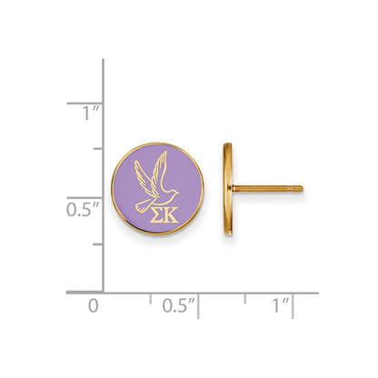 Gold Plated Sterling Silver Logoart Sigma Kappa Sorority Symbol Color Enamel Post Earrings