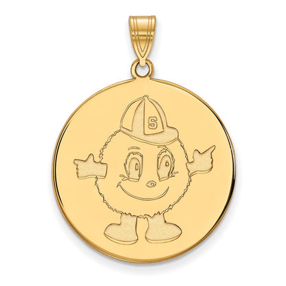 14K Yellow Gold Logoart Syracuse University Mascot Extra Large Disc Pendant