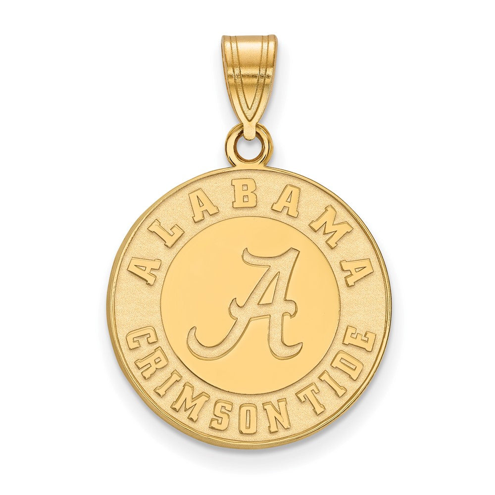 10K Yellow Gold Logoart University Of Alabama Crimson Tide Large Disc Pendant