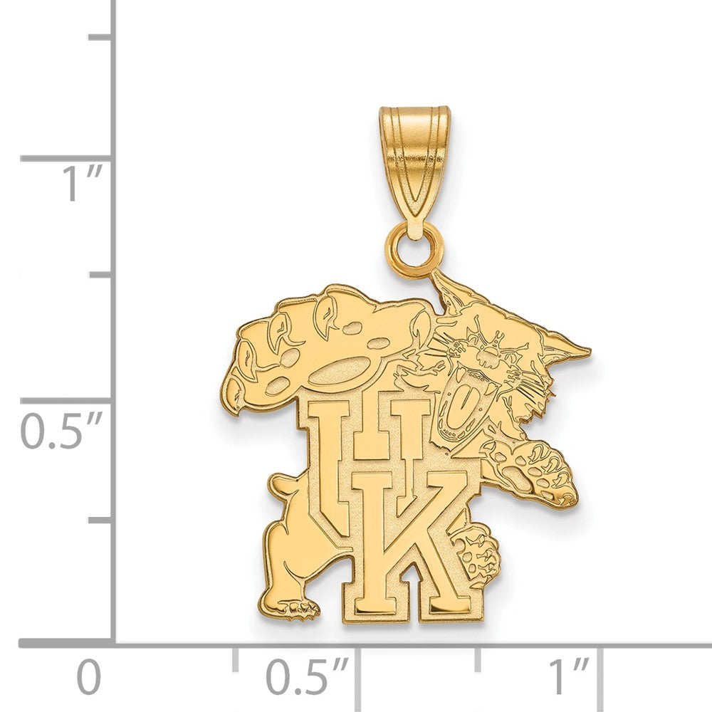Gold Plated Sterling Silver Logoart University Of Kentucky U K Wildcat Large Pendant