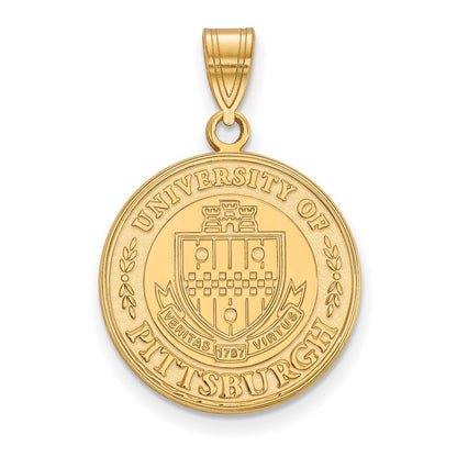 Gold Plated Sterling Silver Logoart University Of Pittsburgh Large Crest Pendant
