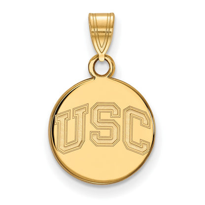 14K Yellow Gold University Of Southern California U S C Small Disc Pendant