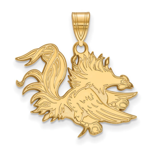10K Yellow Gold Logoart University Of South Carolina Gamecock Large Pendant