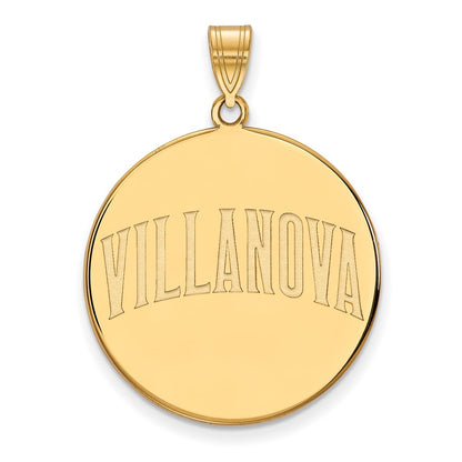 Gold Plated Sterling Silver Logoart Villanova University Extra Large Disc Pendant