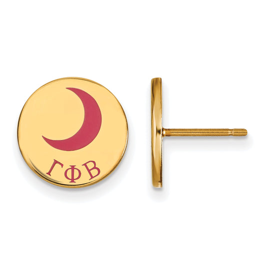 Gold Plated Sterling Silver Logoart Gamma Phi Beta Sorority Symbol Color Enamel Post Earrings
