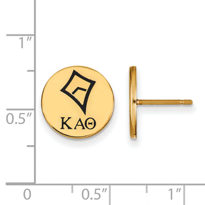 Gold Plated Sterling Silver Logoart Kappa Alpha Theta Sorority Symbol Color Enamel Post Earrings