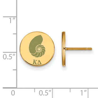 Gold Plated Sterling Silver Logoart Kappa Delta Sorority Symbol Color Enamel Post Earrings