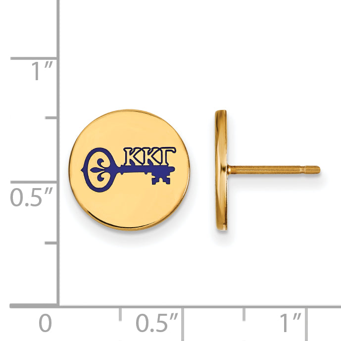 Gold Plated Sterling Silver Logoart Kappa Gamma Sorority Symbol Color Enamel Post Earrings