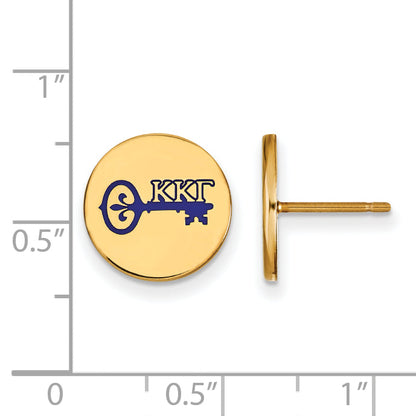 Gold Plated Sterling Silver Logoart Kappa Gamma Sorority Symbol Color Enamel Post Earrings