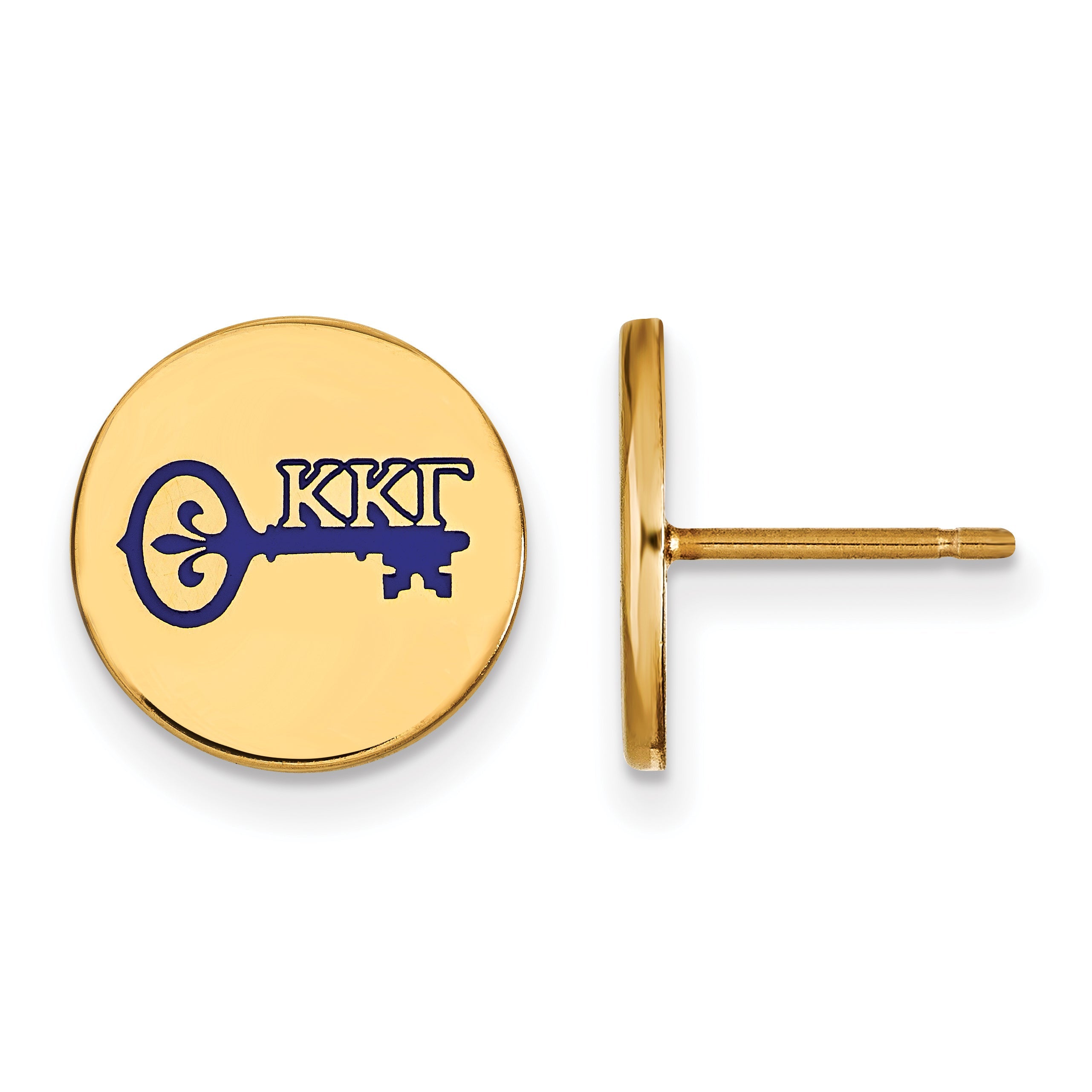 Gold Plated Sterling Silver Logoart Kappa Gamma Sorority Symbol Color Enamel Post Earrings