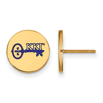 Gold Plated Sterling Silver Logoart Kappa Gamma Sorority Symbol Color Enamel Post Earrings
