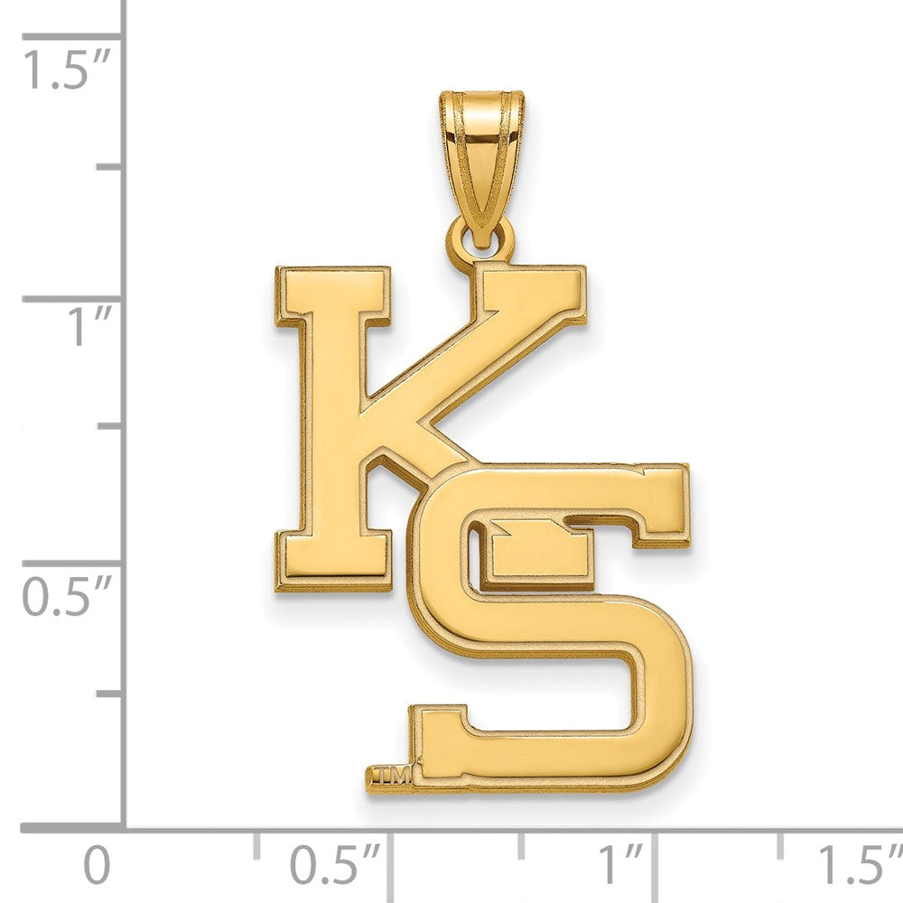 14K Yellow Gold Logoart Kansas State University K S Extra Large Pendant