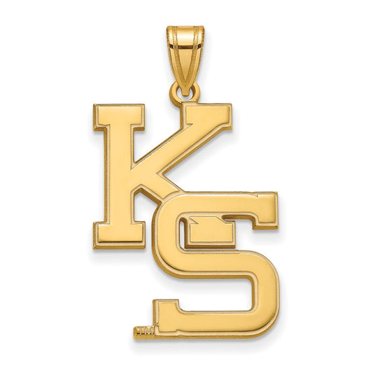 14K Yellow Gold Logoart Kansas State University K S Extra Large Pendant