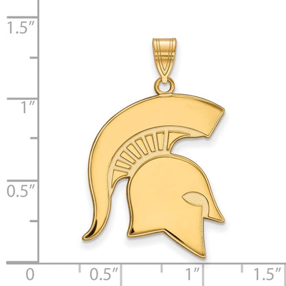 14K Yellow Gold Logoart Michigan State University Spartan Extra Large Pendant