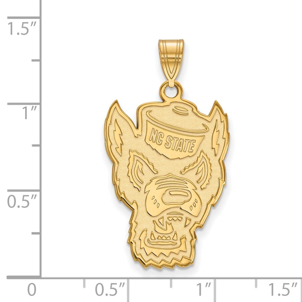 10K Yellow Gold Logoart North Carolina State University Wolf Extra Large Pendant