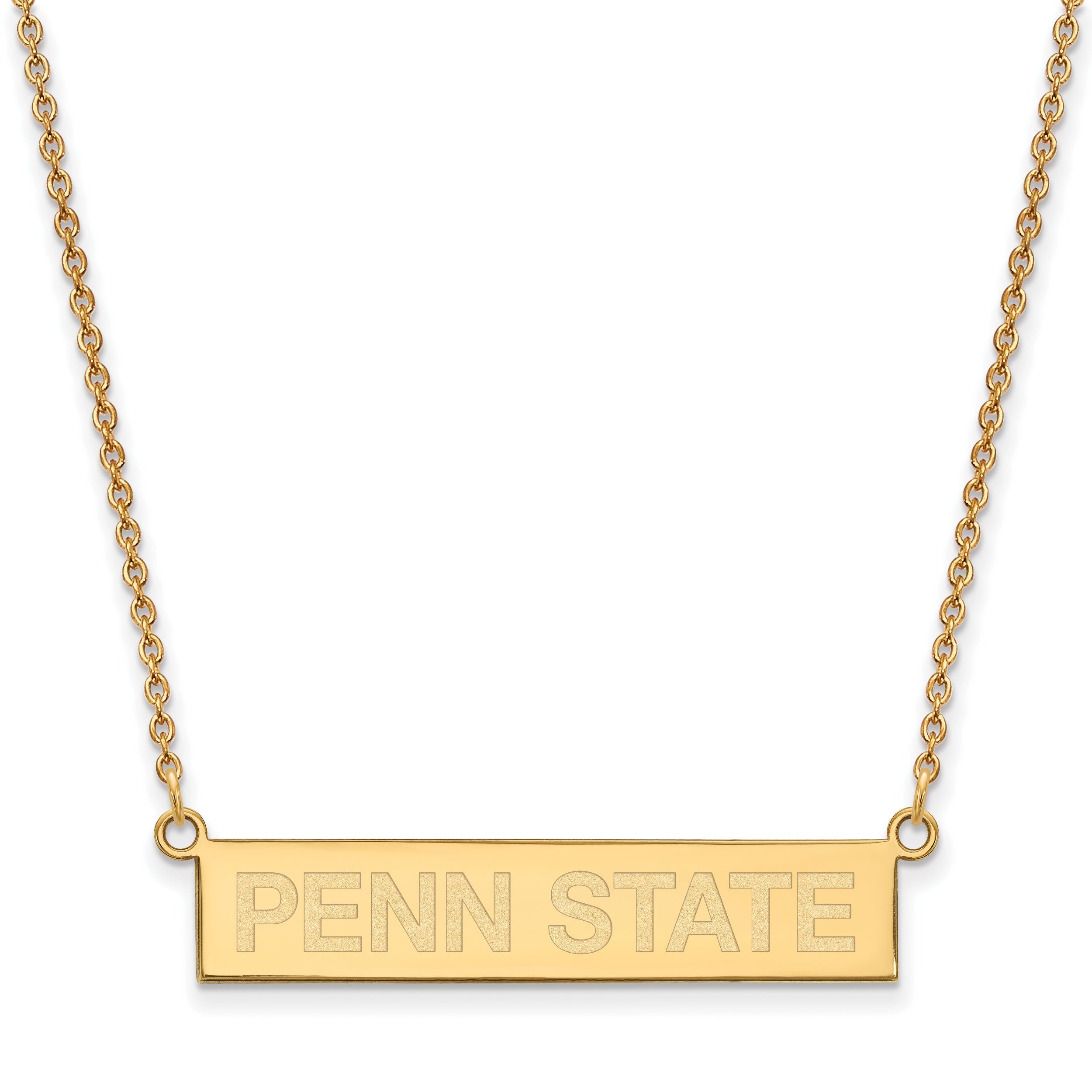 Gold Plated Sterling Silver Logoart The Pennsylvania State University Small Bar 18 Inch Necklace