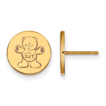 Gold Plated Sterling Silver Logoart Sigma Delta Tau Sorority Symbol Color Enamel Post Earrings