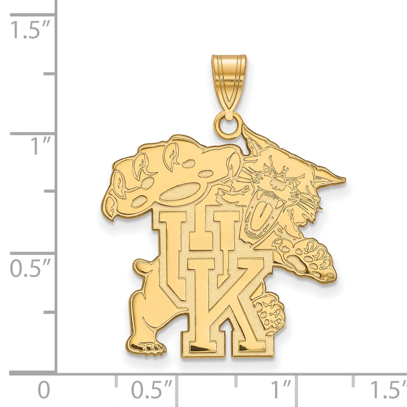 14K Yellow Gold Logoart University Of Kentucky U K Wildcat Extra Large Pendant