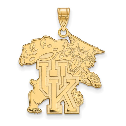 Gold Plated Sterling Silver Logoart University Of Kentucky U K Wildcat Extra Large Pendant