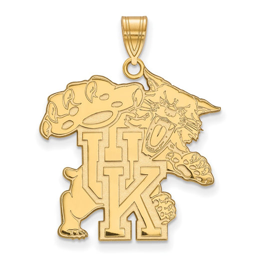 Gold Plated Sterling Silver Logoart University Of Kentucky U K Wildcat Extra Large Pendant