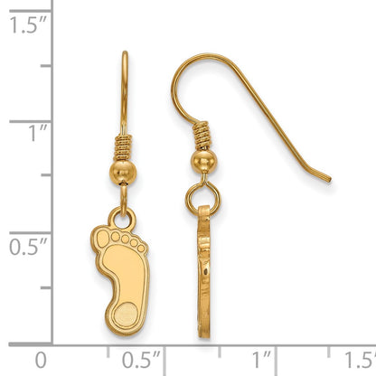 Gold Plated Sterling Silver Logoart University Of North Carolina Tar Heel Small Dangle Earrings