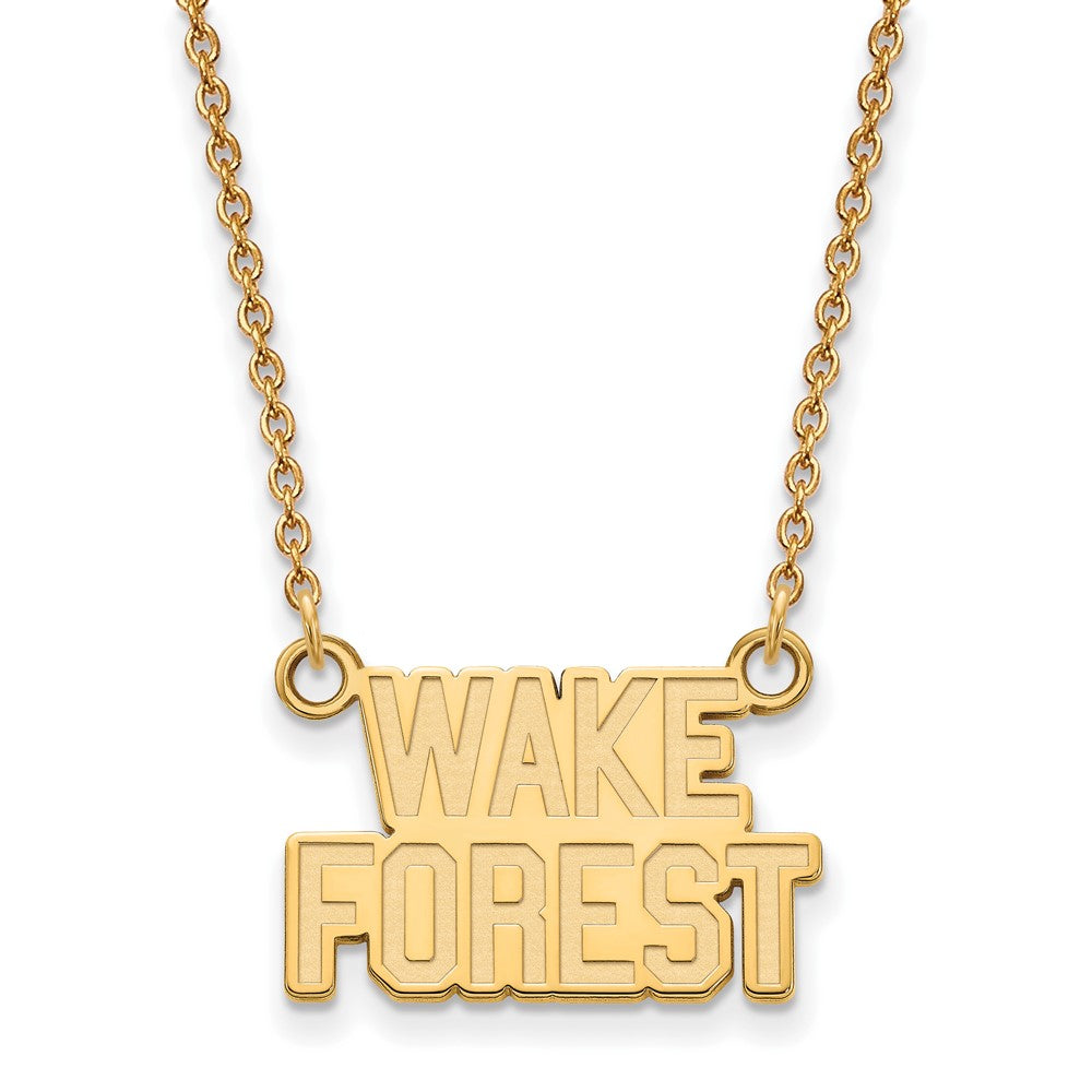 Gold Plated Sterling Silver Logoart Wake Forest University W F Deacon Small Pendant 18 Inch Necklace
