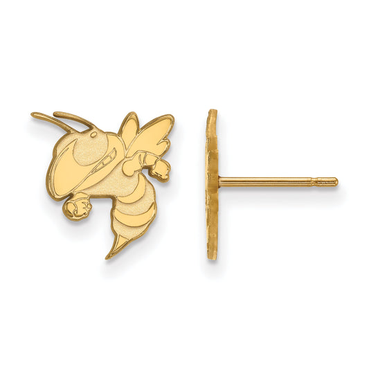 14K Yellow Gold Logoart Georgia Institute Of Technology Jacket Small Post Earrings