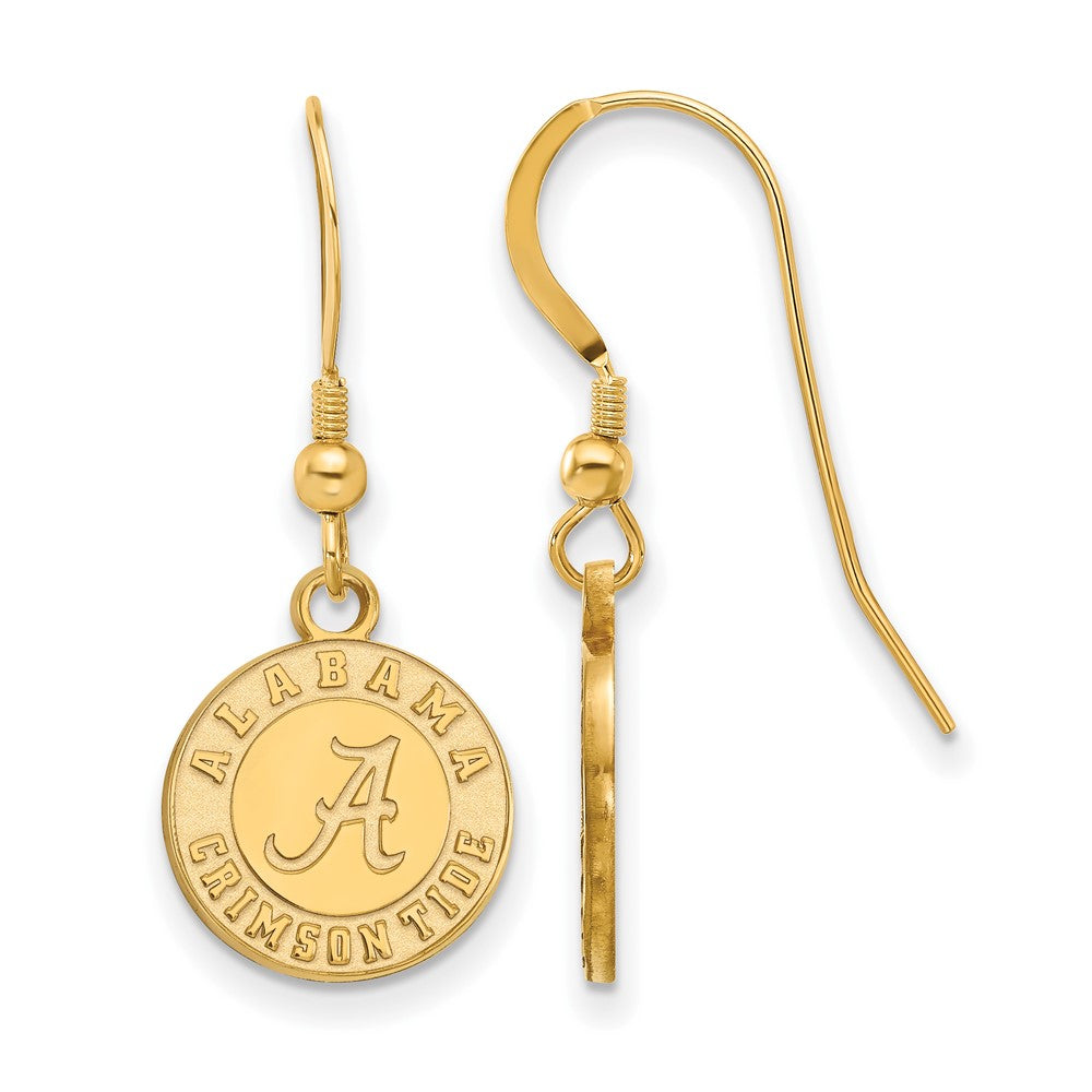 Gold Plated Sterling Silver Logoart University Of Alabama Crimson Tide Small Dangle Wire Earrings