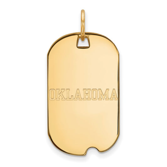 10K Yellow Gold Logoart University Of Oklahoma Small Dog Tag Pendant