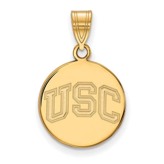 10K Yellow Gold University Of Southern California U S C Medium Disc Pendant