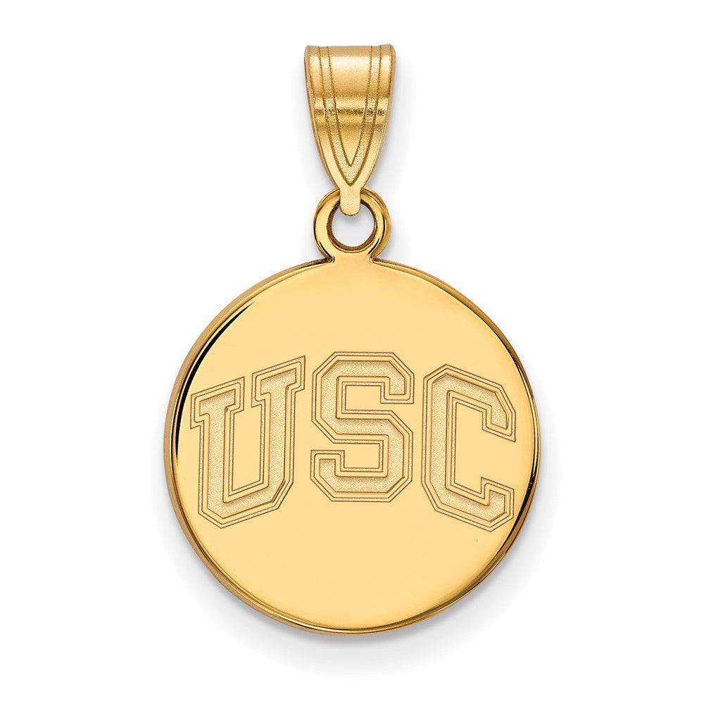 14K Yellow Gold University Of Southern California U S C Medium Disc Pendant