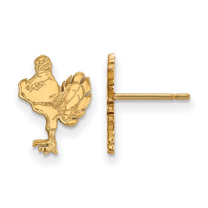 10K Yellow Gold Logoart Virginia Tech Hokiebird Small Post Earrings