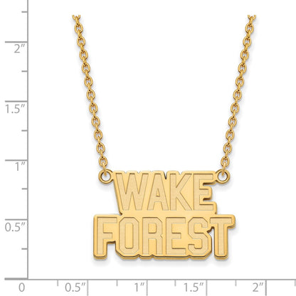 14K Yellow Gold Logoart Wake Forest University W F Deacon Large Pendant 18 Inch Necklace