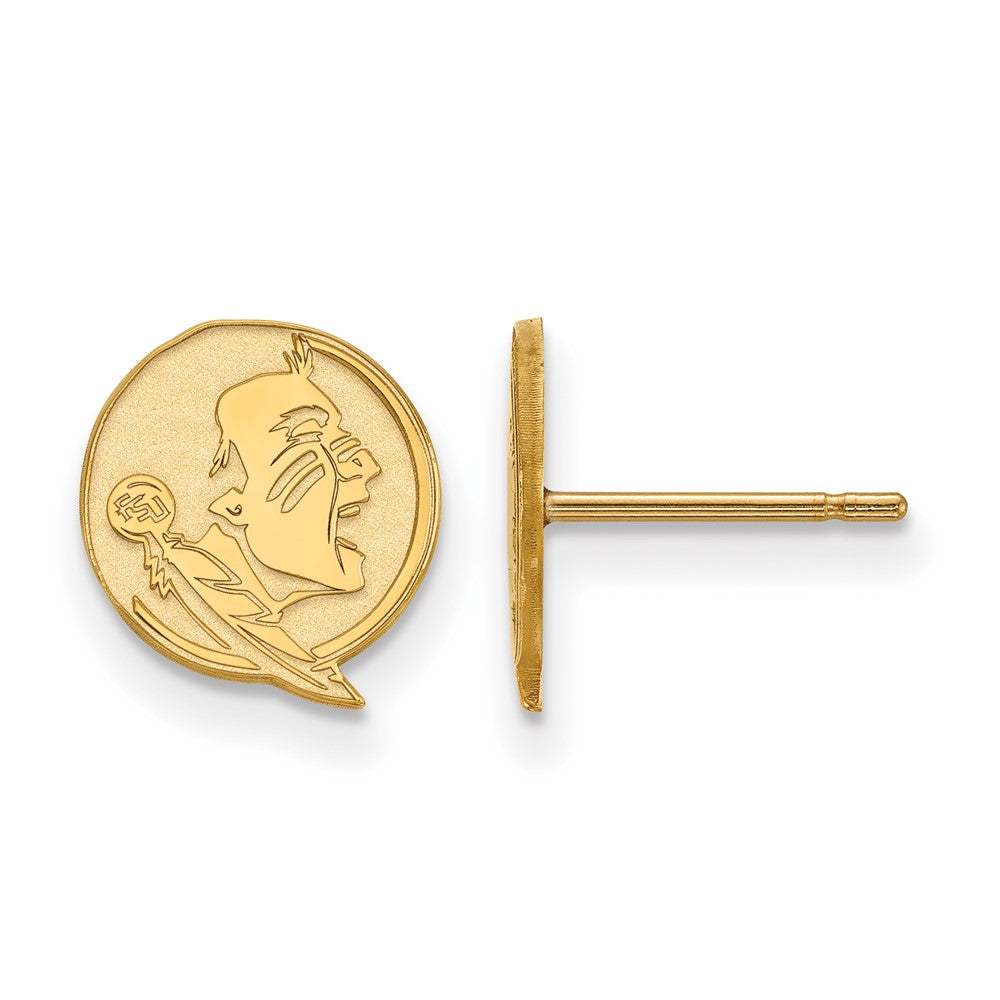 Gold Plated Sterling Silver Logoart Florida State University Seminole Extra Small Post Earrings