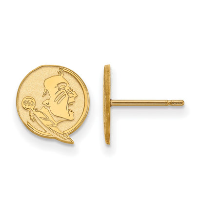 Gold Plated Sterling Silver Logoart Florida State University Seminole Extra Small Post Earrings