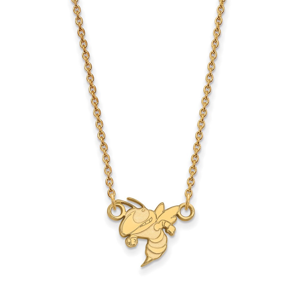 14K Yellow Gold Logoart Georgia Institute Of Technology Jacket Small Pendant 18 Inch Necklace