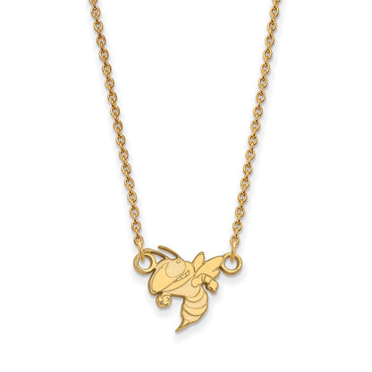 14K Yellow Gold Logoart Georgia Institute Of Technology Jacket Small Pendant 18 Inch Necklace