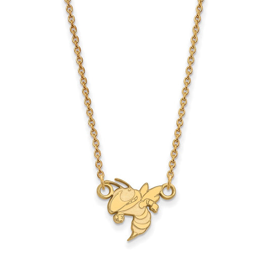 14K Yellow Gold Logoart Georgia Institute Of Technology Jacket Small Pendant 18 Inch Necklace