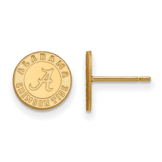 Gold Plated Sterling Silver Logoart University Of Alabama Crimson Tide Extra Small Post Earrings