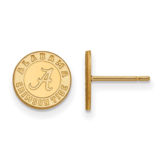 10K Yellow Gold Logoart University Of Alabama Crimson Tide Extra Small Post Earrings