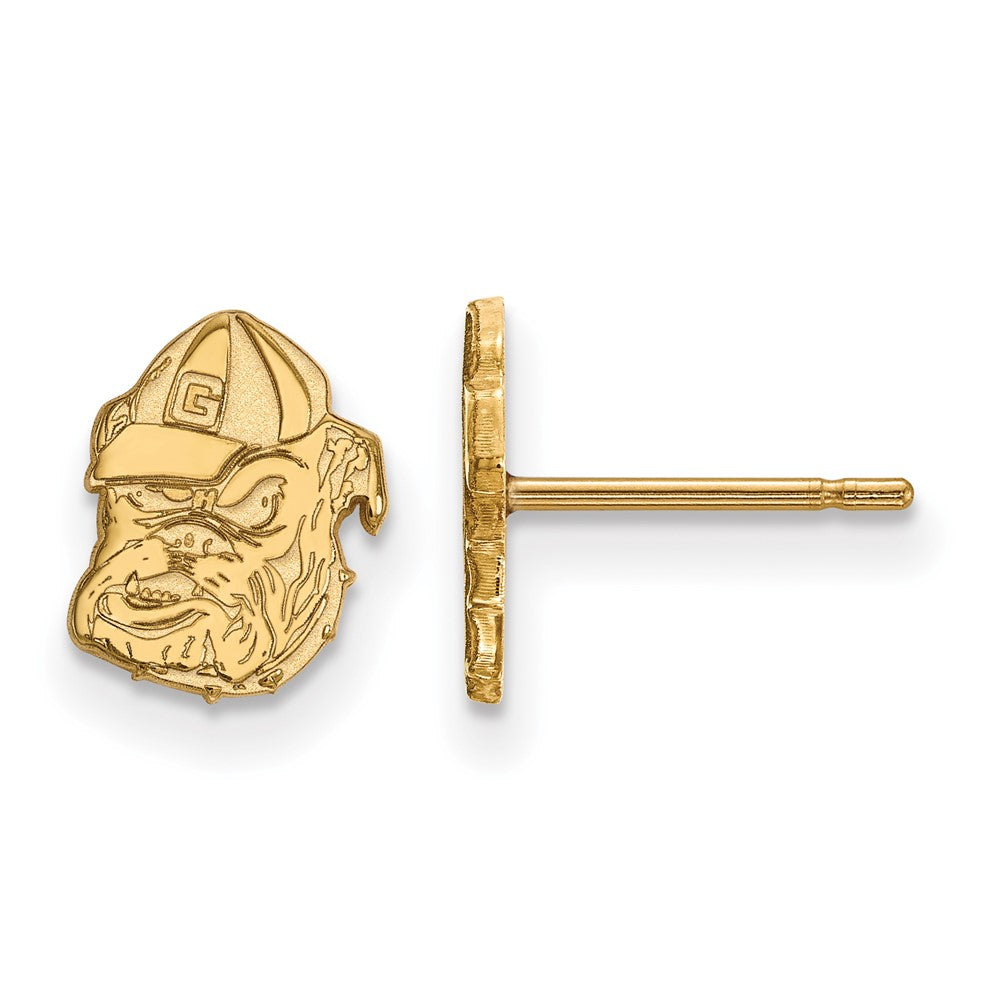 10K Yellow Gold Logoart University Of Georgia Bulldog Extra Small Post Earrings