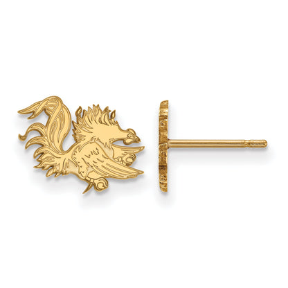 14K Yellow Gold Logoart University Of South Carolina Gamecock Extra Small Post Earrings
