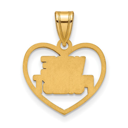 Gold Plated Sterling Silver Logoart Wake Forest University W F Deacon Heart Pendant